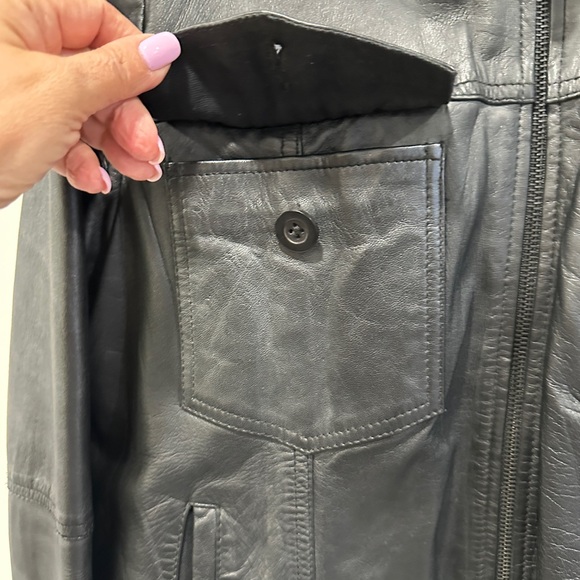 Black leather jacket for men Zara - Picture 7 of 8